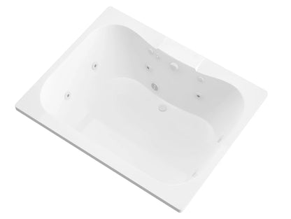Neptune 48 x 60 Rectangular Whirlpool Bathtub with Center drain and V-Style Back Jets in Glossy White