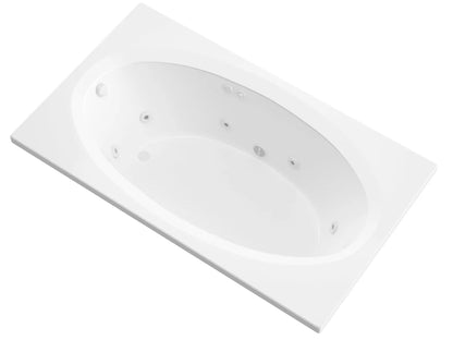 Vogue 42 x 60 Rectangular Whirlpool Jetted Bathtub with Reversible Drain