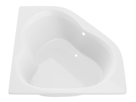 Cascade 60 in. x 60 in. Corner Soaking Bathtub with Center Drain in White