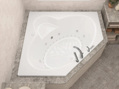 Sublime  60 in. x 60 in. Corner Air and Whirlpool Jetted Bathtub with Right Drain in White