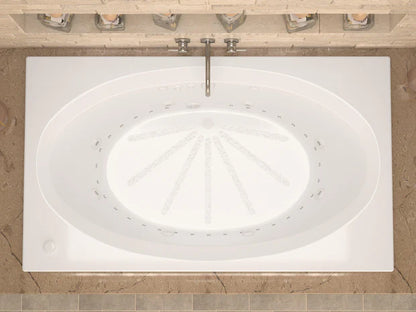 Vogue 71 in. x 42 in. Rectangular Whirlpool and Air Bathtub with Center drain and VS Jets and Aroma in Glossy White