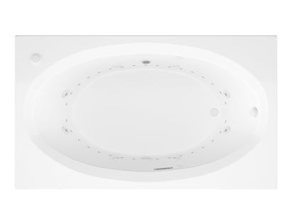 Vogue  42.625 x 83.75in. Air and Whirlpool Jetted Bathtub in White with Reversible Drain