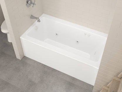 Soho Amber 60 in. x 30 in. Rectangular Whirlpool Bathtub with Left Side Drain and V-Style Back Jets in Glossy White
