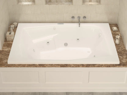 Caresse 72 in. x 54 in. Rectangular Air and Whirlpool Jetted Bathtub with Right Drain in White