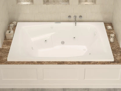 Caresse 72 in. x 54 in. Rectangular Air and Whirlpool Jetted Bathtub with Left Drain in White