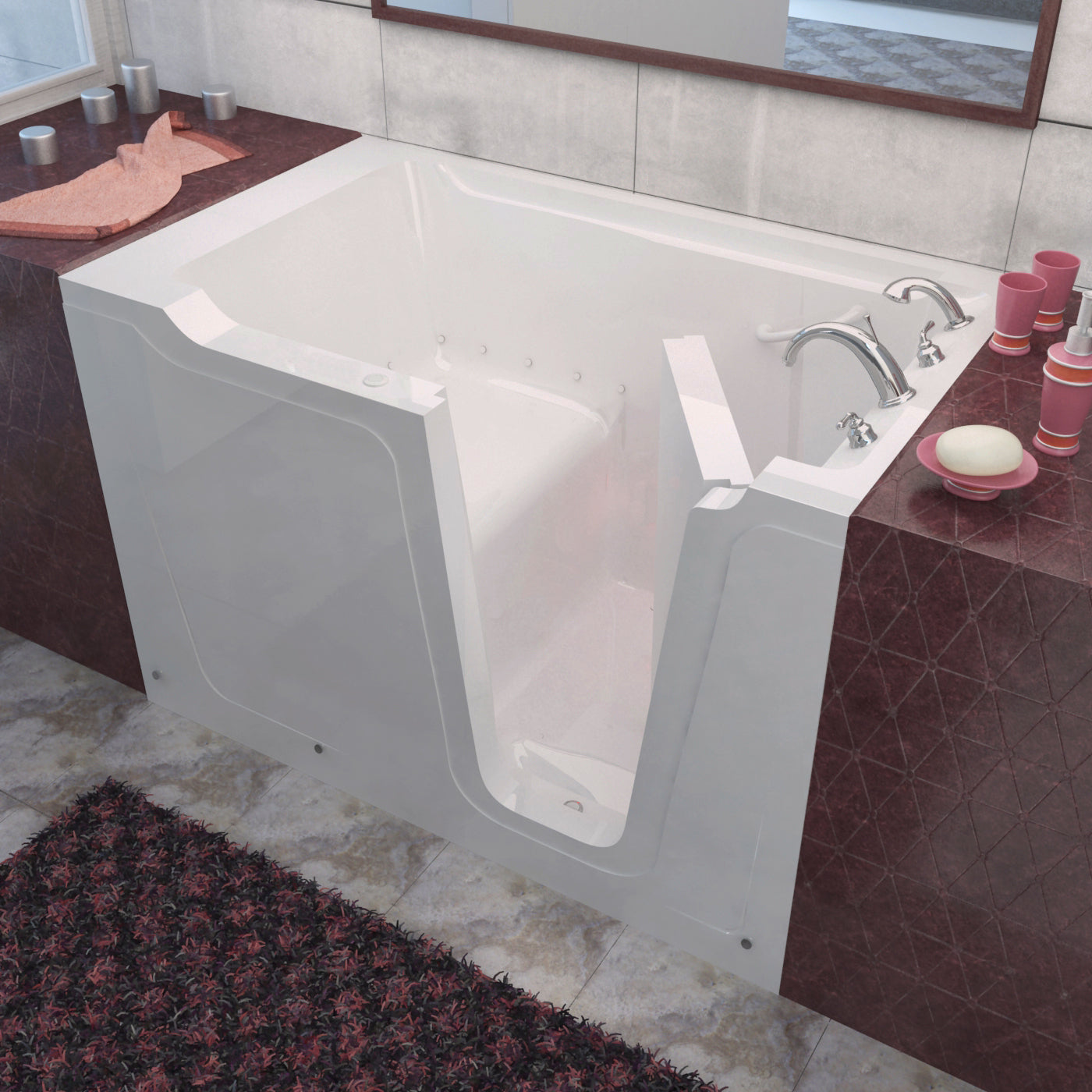 MediTub 36 x 60 Walk-In Bathtub White Air Jetted Right Drain