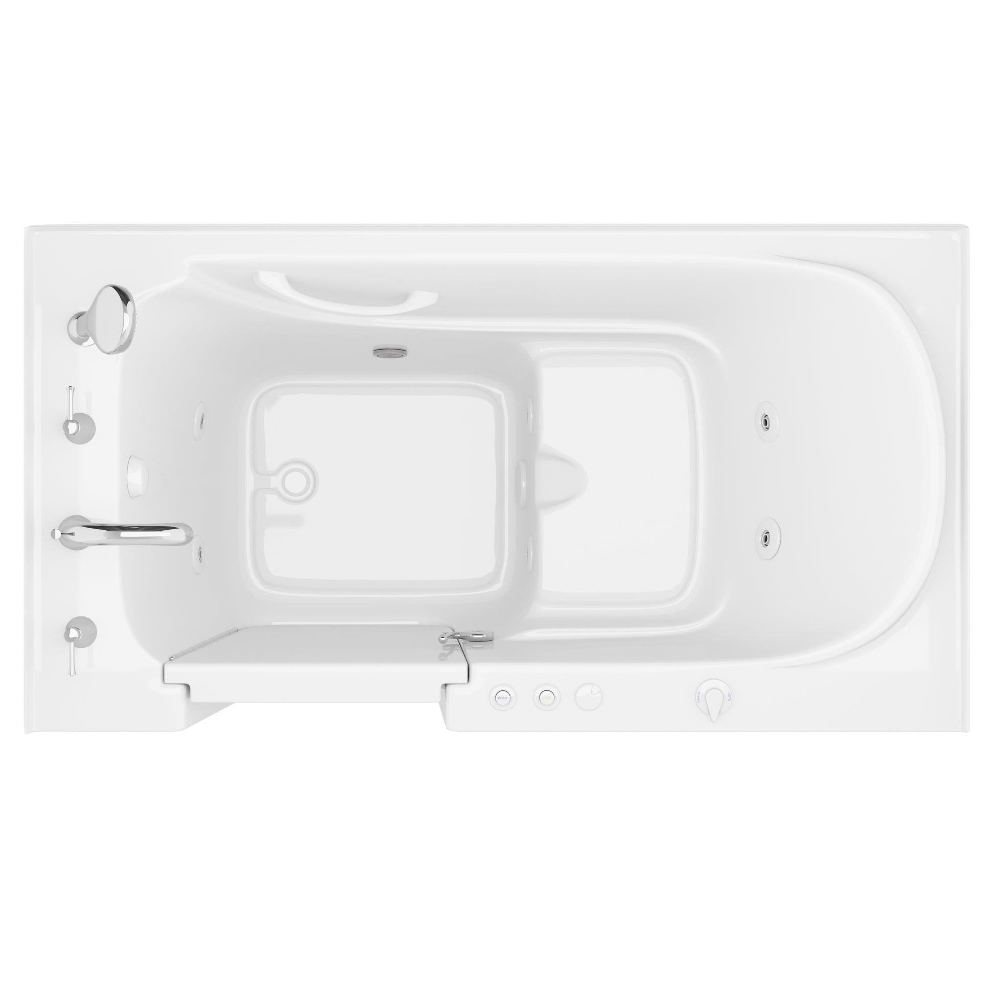 MediTub Collection 32 x 60 Whirlpool jetted bathtub, white with left drain and powered fast drain, built-in jets
