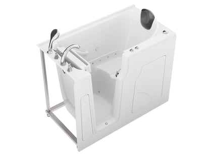 Coupe Premier 53 - 60 in x 28 in. Right Drain Air and Whirlpool Jetted Walk-in Tub in White