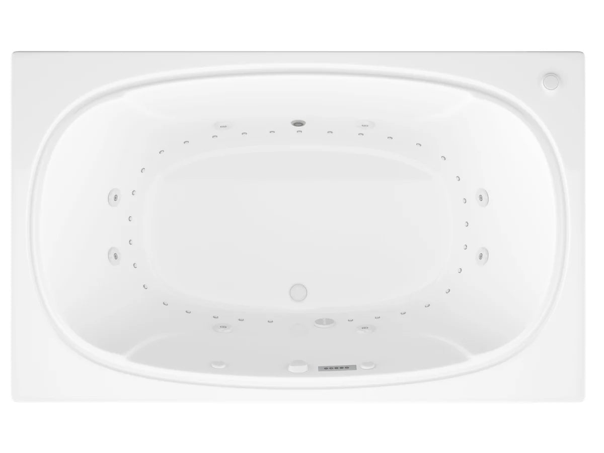 Charleston  48 x 78 Rectangular Air and Whirlpool Jetted Bathtub in White with Reversible Drain