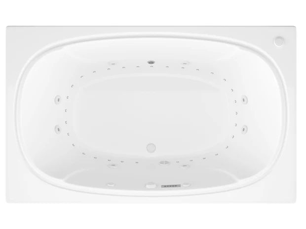 Charleston  48 x 78 Rectangular Air and Whirlpool Jetted Bathtub in White with Reversible Drain