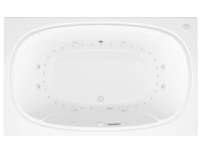 Charleston  48 x 78 Rectangular Air and Whirlpool Jetted Bathtub in White with Reversible Drain