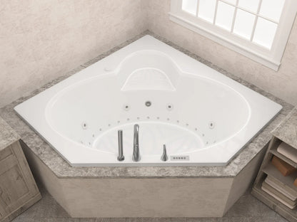 Sublime  60 in. x 60 in. Corner Air and Whirlpool Jetted Bathtub with Right Drain in White