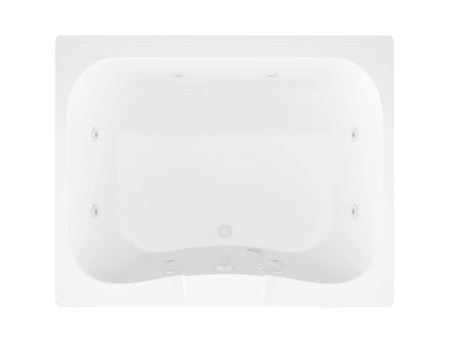Neptune 48 x 60 Rectangular Whirlpool Bathtub with Center drain and V-Style Back Jets in Glossy White