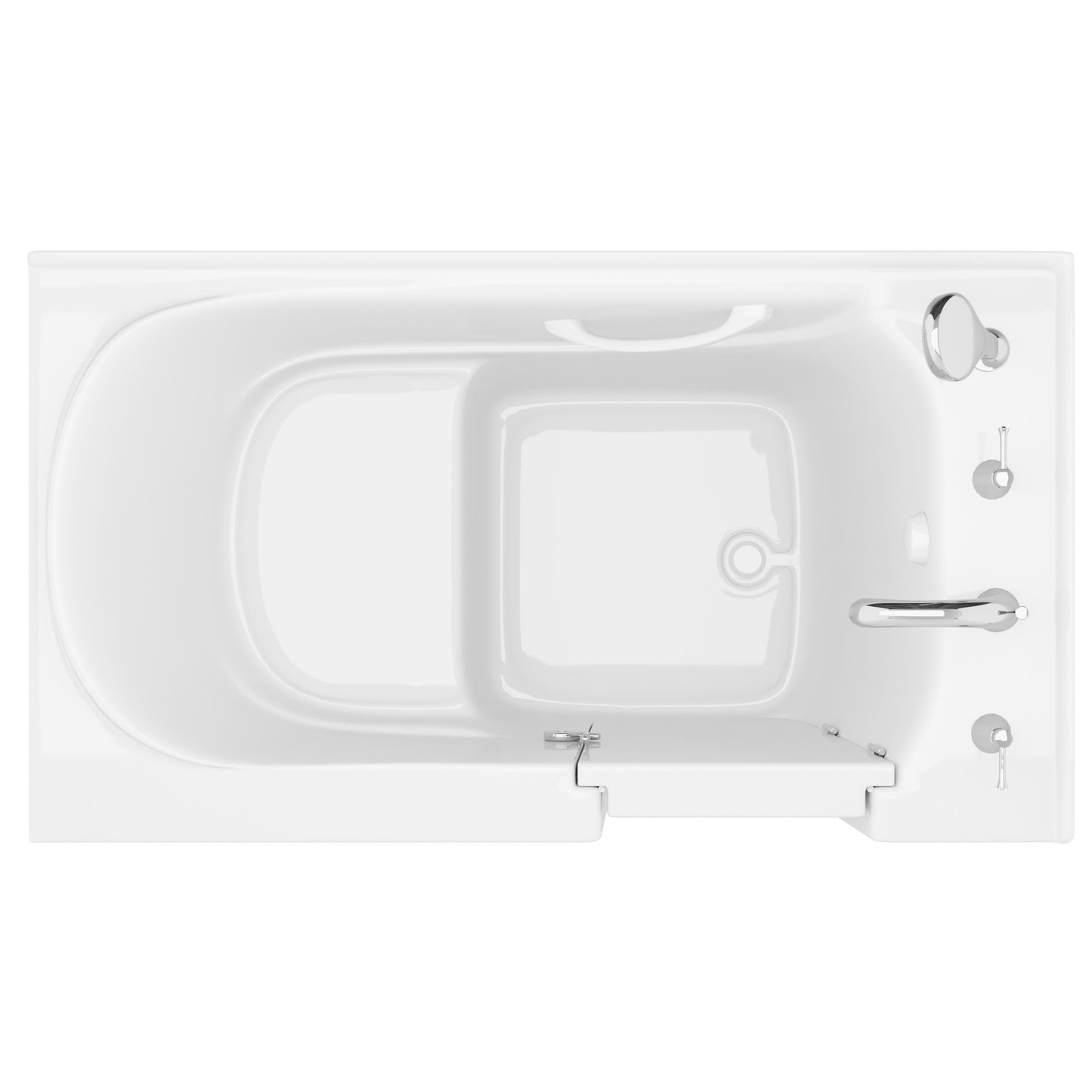 MediTub 30x52 right-drain jetted soaker bathtub with faucet set, white