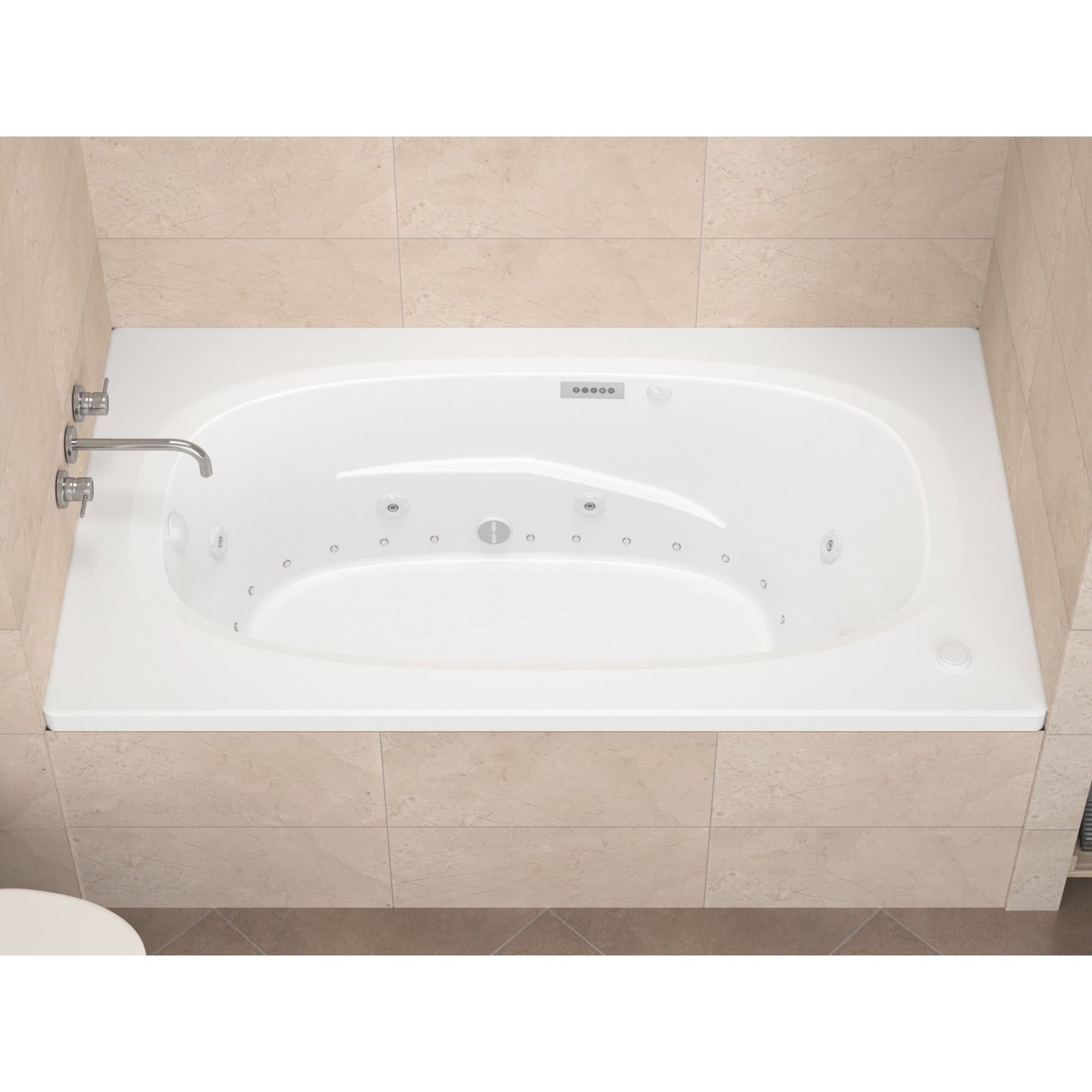 Polaris  42.25 x 65in. Air and Whirlpool Jetted Bathtub in White with Reversible Drain