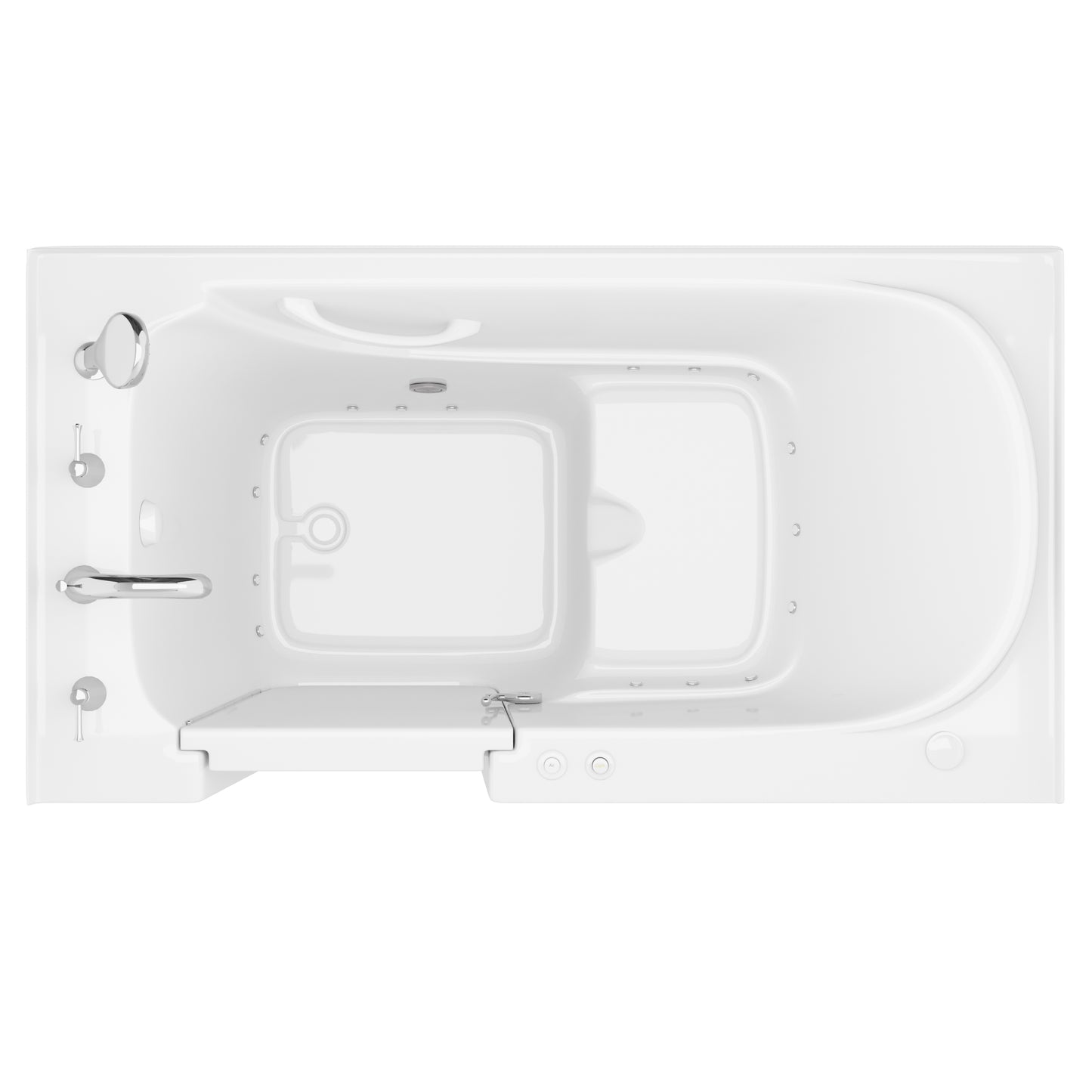 MediTub Collection 32x60 left-side drain air-jetted bathtub, white, with aroma and chroma therapy