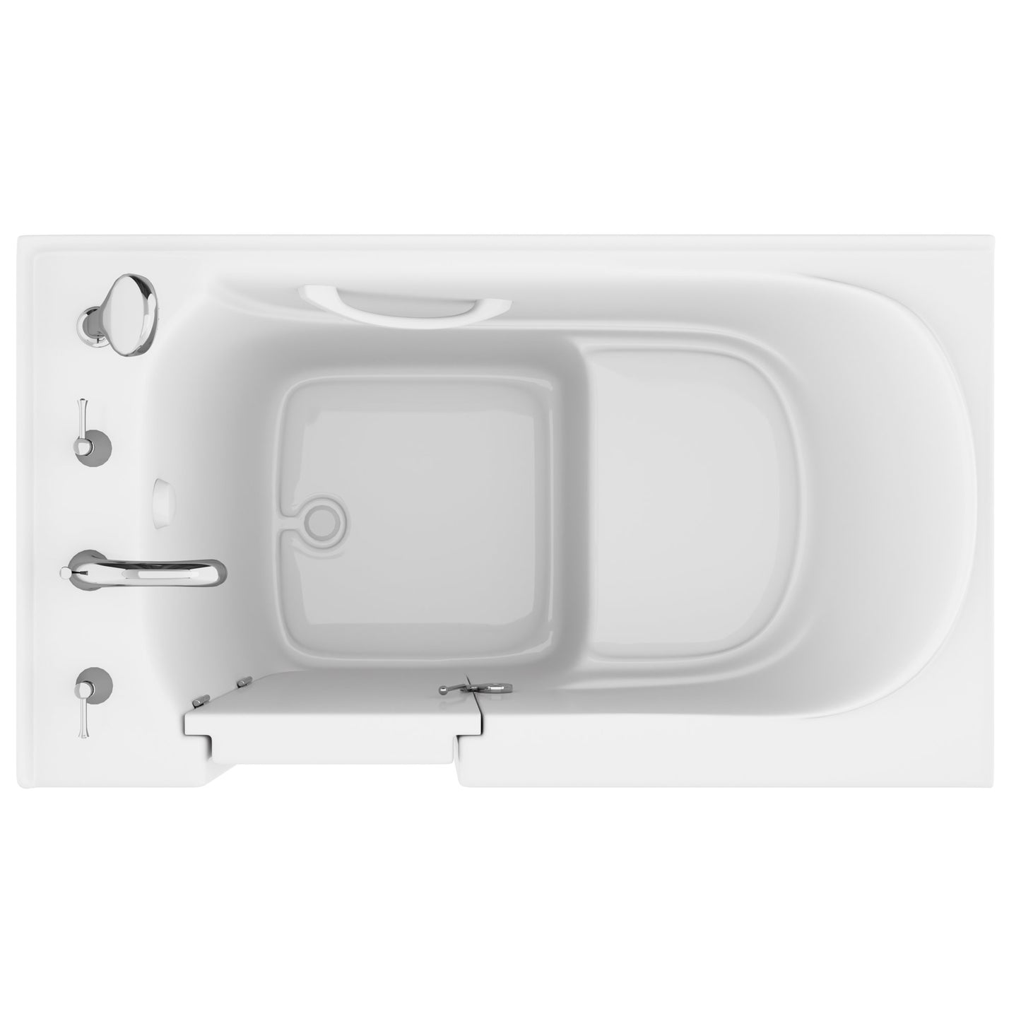 Value Series 30 in. x 53 in. Left Drain Quick Fill Walk-In Soaking Tub in White