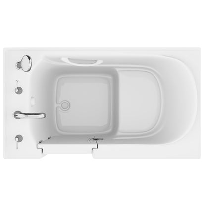 Value Series 30 in. x 53 in. Left Drain Quick Fill Walk-In Soaking Tub in White