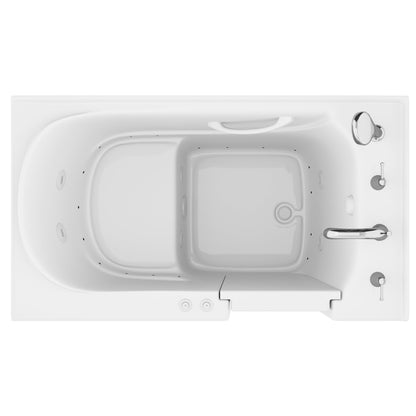 Value Series 30 in. x 53 in. Right Drain Quick Fill Walk-in Whirlpool Tub in White
