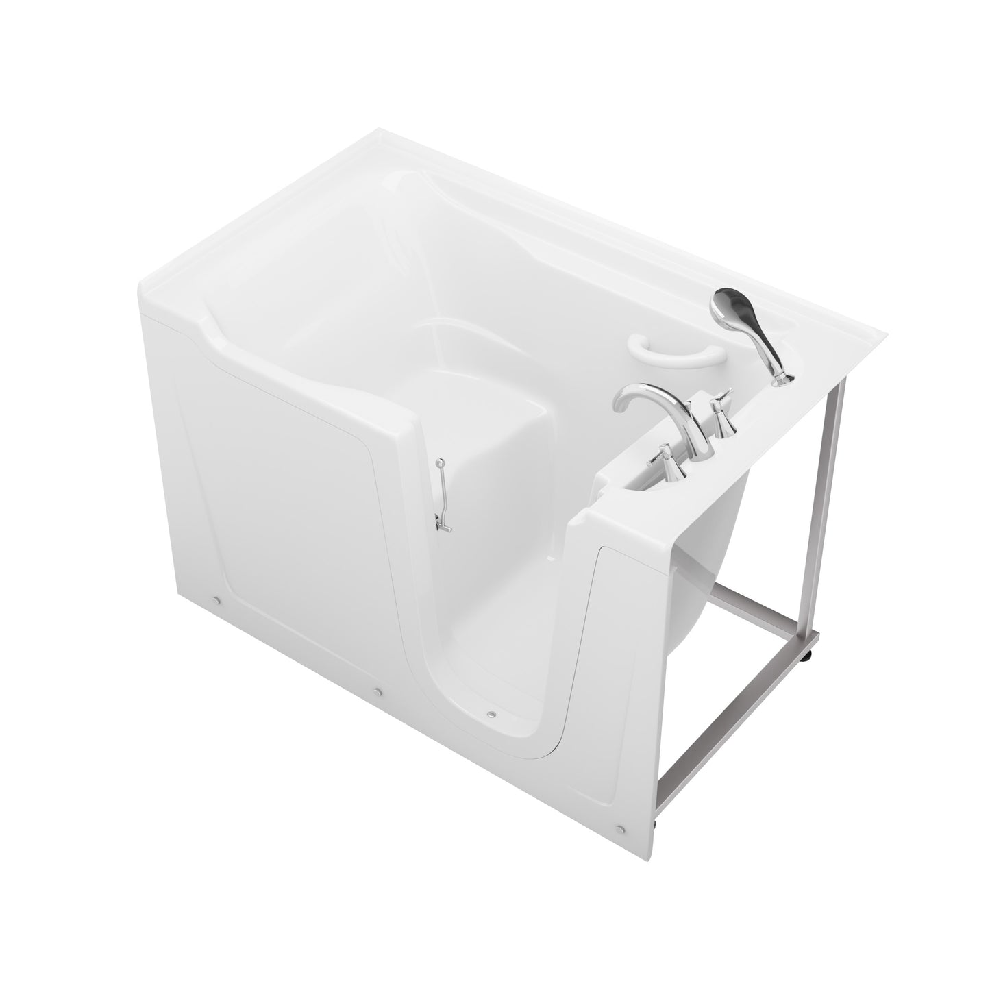 MediTub Collection white 36x60 alcove bathtub with right-side drain and fast-fill faucet set