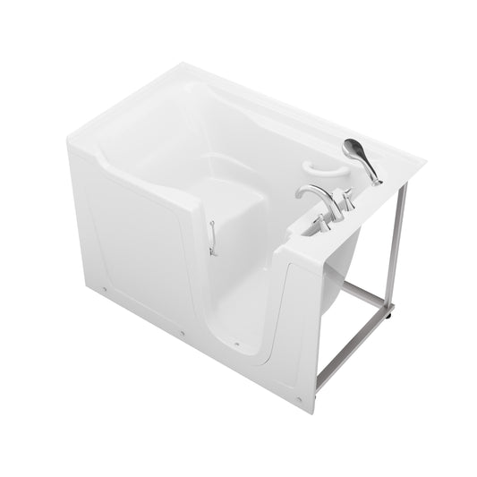 MediTub Collection white 36x60 alcove bathtub with right-side drain and fast-fill faucet set