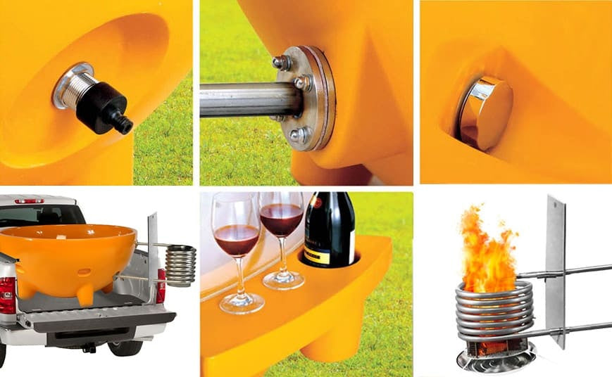 The Round Fire Burning Portable Outdoor Hot Bathtub by Eago