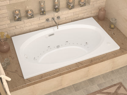 Vogue  42.625 x 83.75in. Air and Whirlpool Jetted Bathtub in White with Reversible Drain