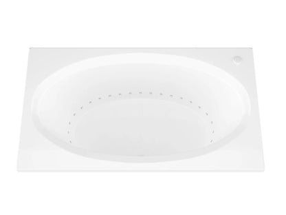 Vogue 71 in. x 42 in. Rectangular Air Bathtub with Center drain and Aromatherapy in Glossy Smooth White