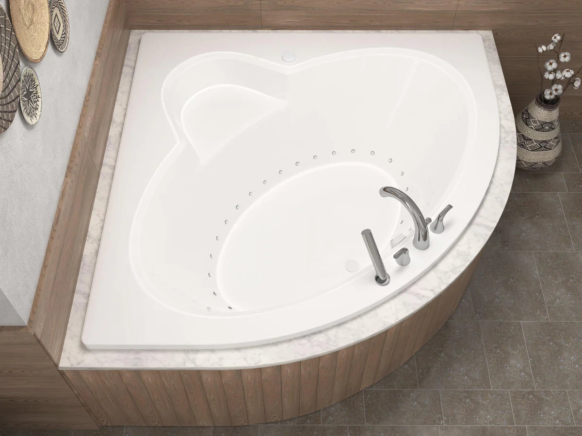 Alexandria 60 in. x 60 in. Corner Air Bathtub withRight Drain in White with Aromatherapy Bubbles