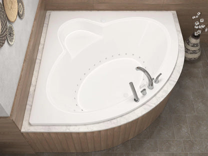 Alexandria 60 in. x 60 in. Corner Air Bathtub withRight Drain in White with Aromatherapy Bubbles