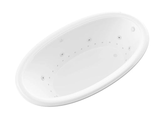 Petite 42 x 70  Oval Air and Whirlpool Jetted Bathtub with Left Drain in White