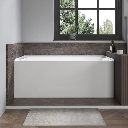 Acrylic Soaking Bathtub with Overflow and Drain Left by Vanity Art