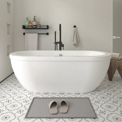 Flatbottom Center Drain Freestanding Soaking  Bathtub