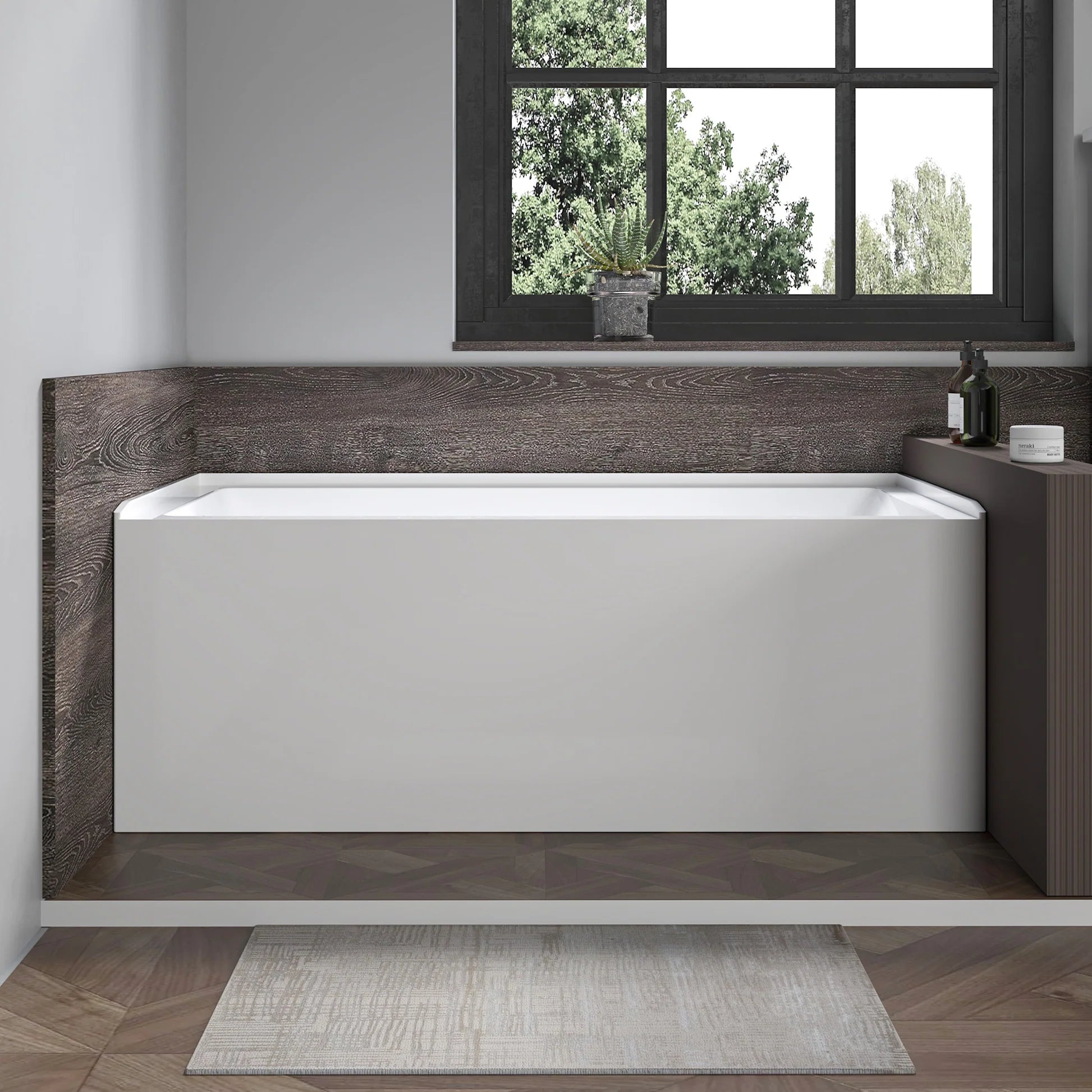 Acrylic Soaking Bathtub with Overflow and Drain LEFT by Vanity Art