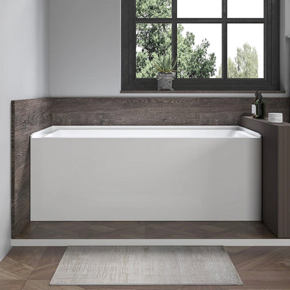 Acrylic Soaking Bathtub with Overflow and Drain LEFT by Vanity Art