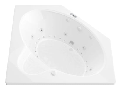 Sublime  60 in. x 60 in. Corner Air and Whirlpool Jetted Bathtub with Right Drain in White