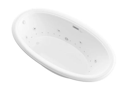 Petite 42 x 70  Oval Air and Whirlpool Jetted Bathtub with Right Drain in White