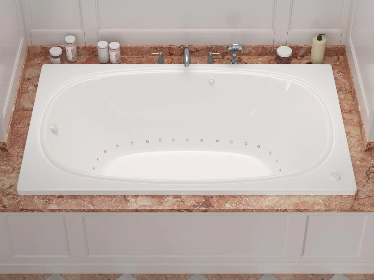Charleston 48 in. x 72 in. Rectangular Air Bathtub with Right Side Drain and Aromatherapy in Glossy Smooth White