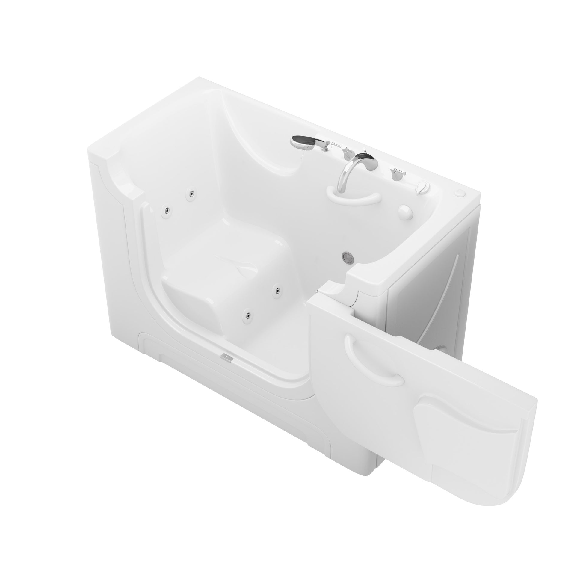 MediTub Collection 30x60 Whirlpool jetted bathtub with right drain, white, powered fast drain