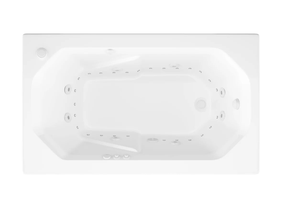 Mirage 36 x 60 Rectangular Air and Whirlpool Jetted Bathtub in White with Reversible Drain