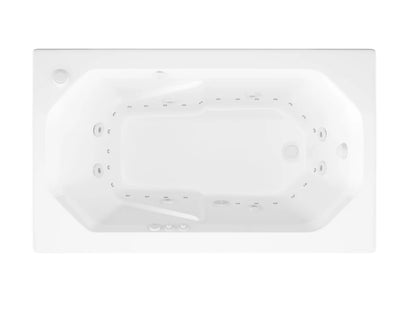 Mirage 36 x 60 Rectangular Air and Whirlpool Jetted Bathtub in White with Reversible Drain