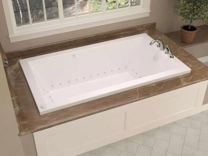 Sapphire Series 60 in. x 30 in. Rectangular Air Bathtub with Right Side Drain and Aromatherapy in Glossy Smooth White