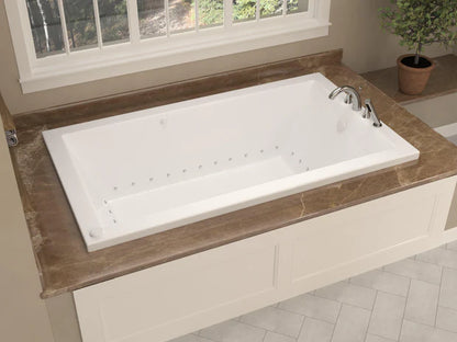 Venetian 72 in. x 41 in. Rectangular Air Bathtub with Right Side Drain and Aromatherapy in Glossy Smooth White