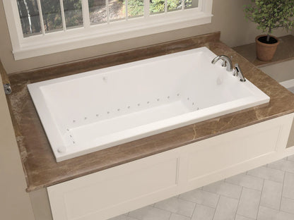 Sapphire Series 60 in. x 32 in. Rectangular Air Bathtub with Left Side Drain and Aromatherapy in Glossy Smooth White
