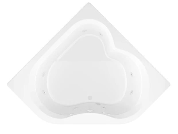 Cascade 60 in. x 60 in. Corner Whirlpool Jetted Bathtub with Right Drain in White