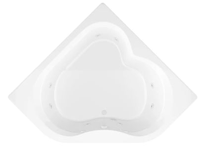 Cascade 60 in. x 60 in. Corner Whirlpool Jetted Bathtub with Right Drain in White