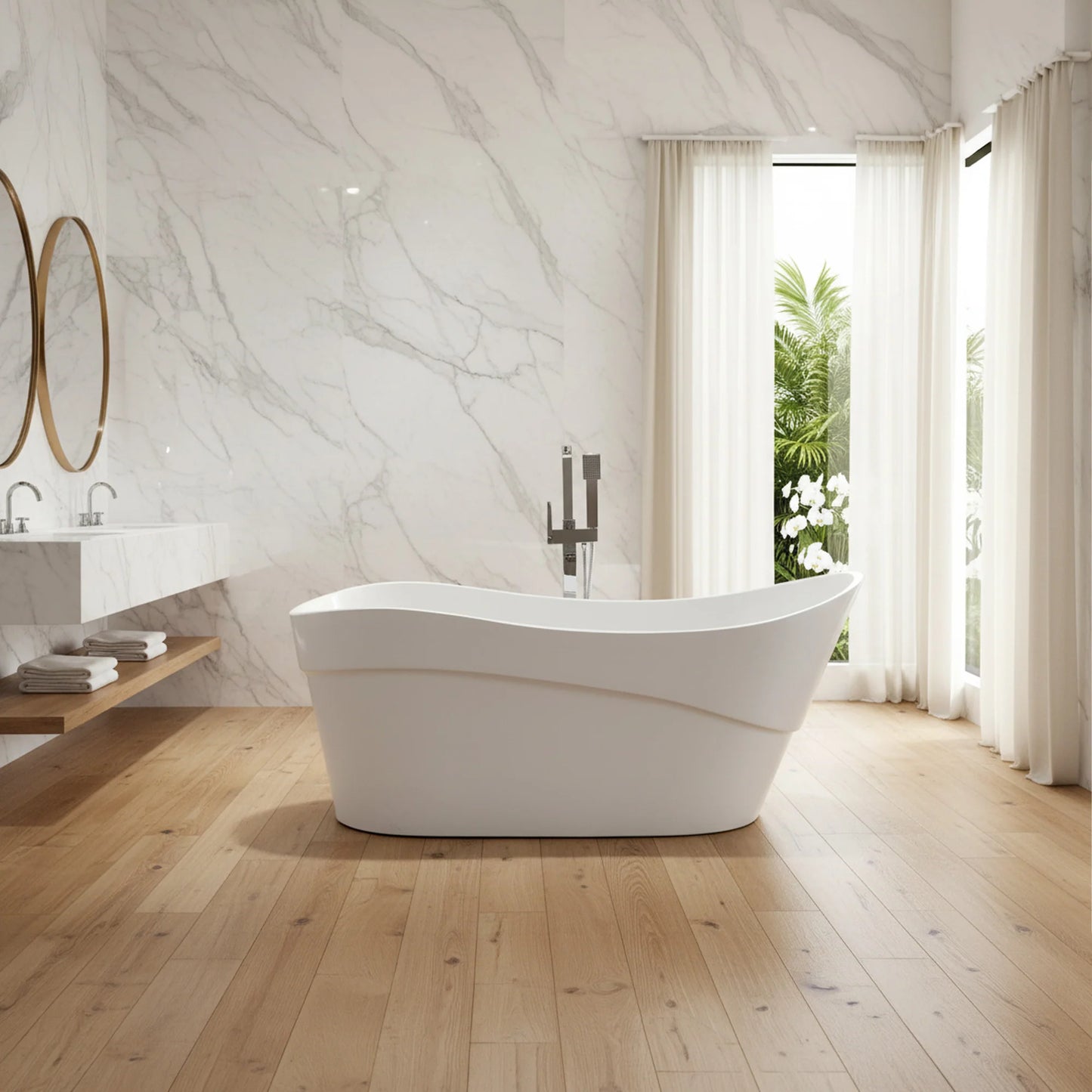 Kahl Series 5.58 ft. Freestanding Bathtub in White