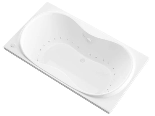 Star Series 72 in. x 42 in. Rectangular Air Bathtub with Center drain and Aromatherapy Bubbles in Glossy Smooth White