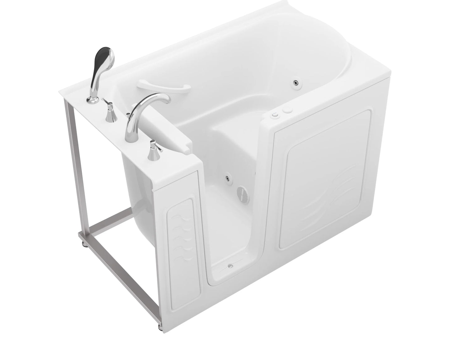 Value Series 30 in. x 53 in. Left Drain Quick Fill Walk-In Air Tub in White