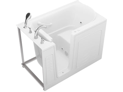 Value Series 30 in. x 53 in. Left Drain Quick Fill Walk-In Air Tub in White
